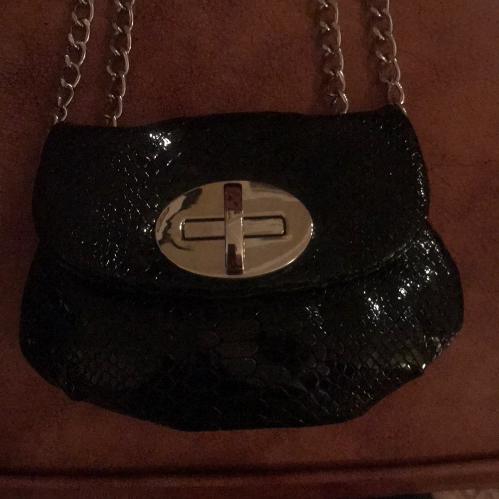 Stuart Weitzman black patent leather bag